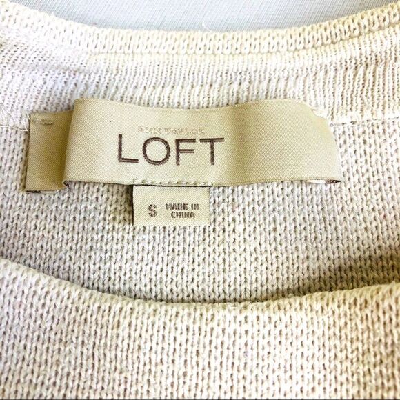 Ann Taylor LOFT 3/4 Sleeve Striped Sweater, White Blue Green - Picture 8 of 10